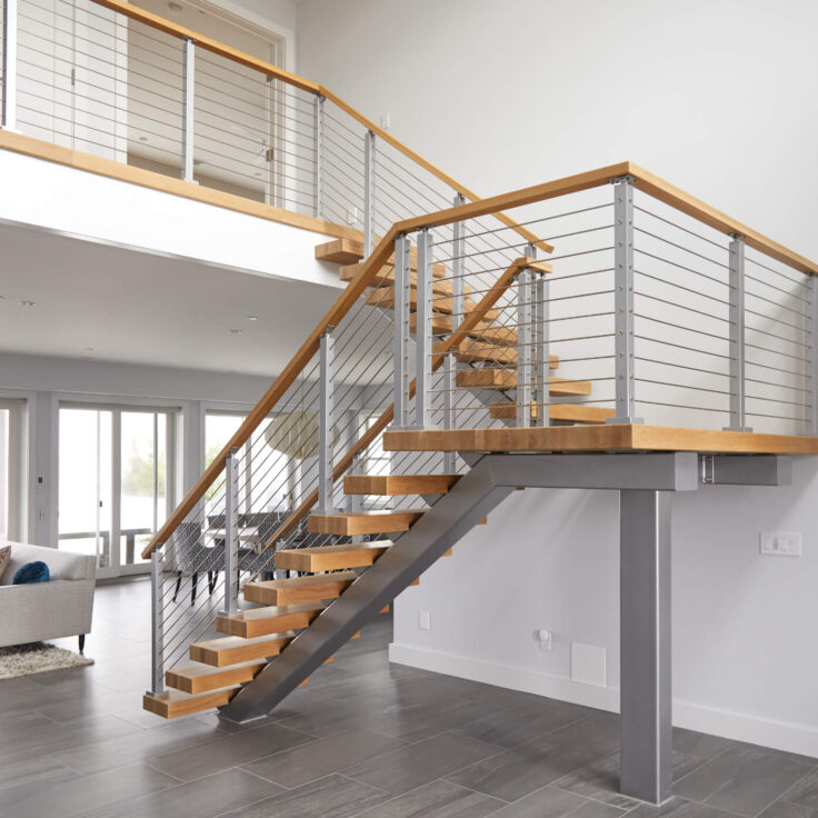 Metal Stair Stringer with Floating Treads