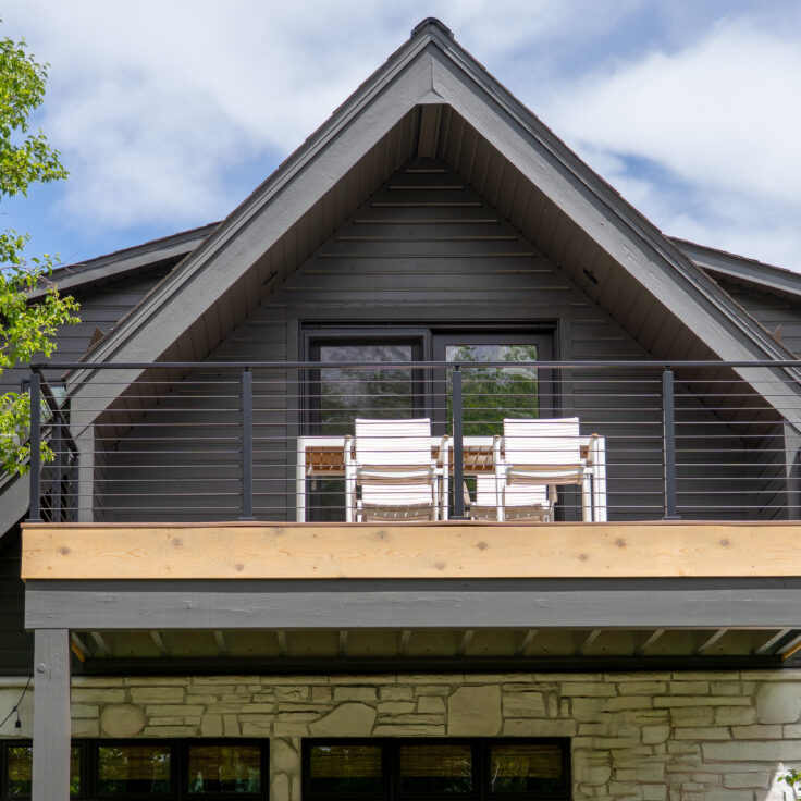 Sleek, Black Railing on a Modern Deck