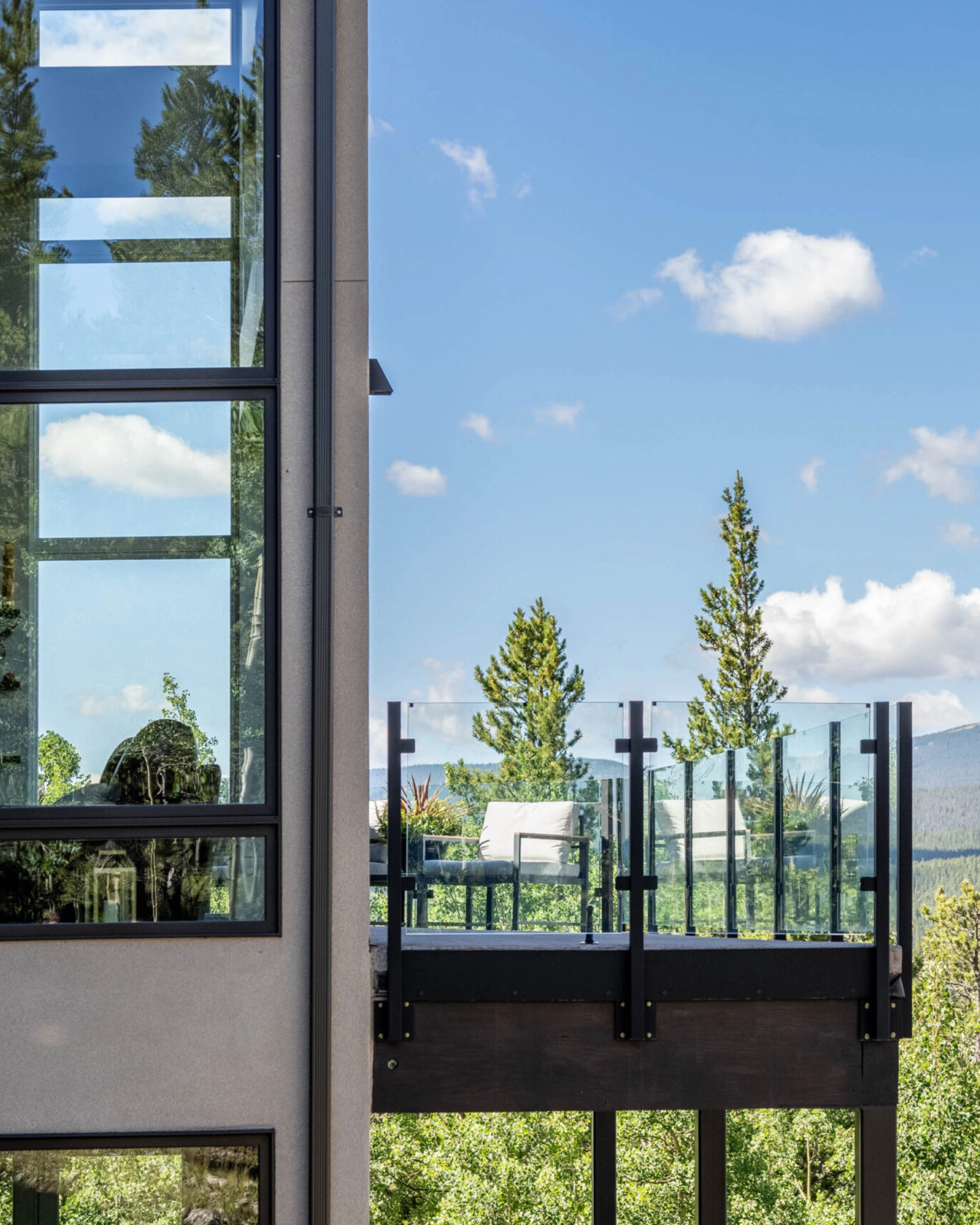Glass Post System on exterior balcony.