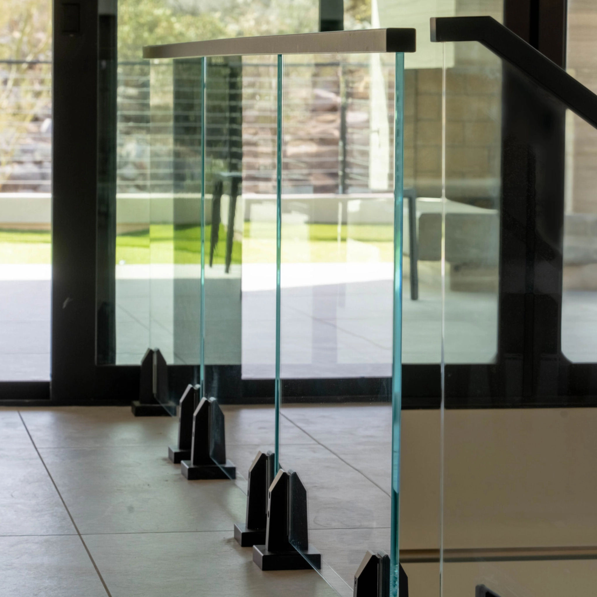 Talon Spigots on a straight run at the top of a staircase.