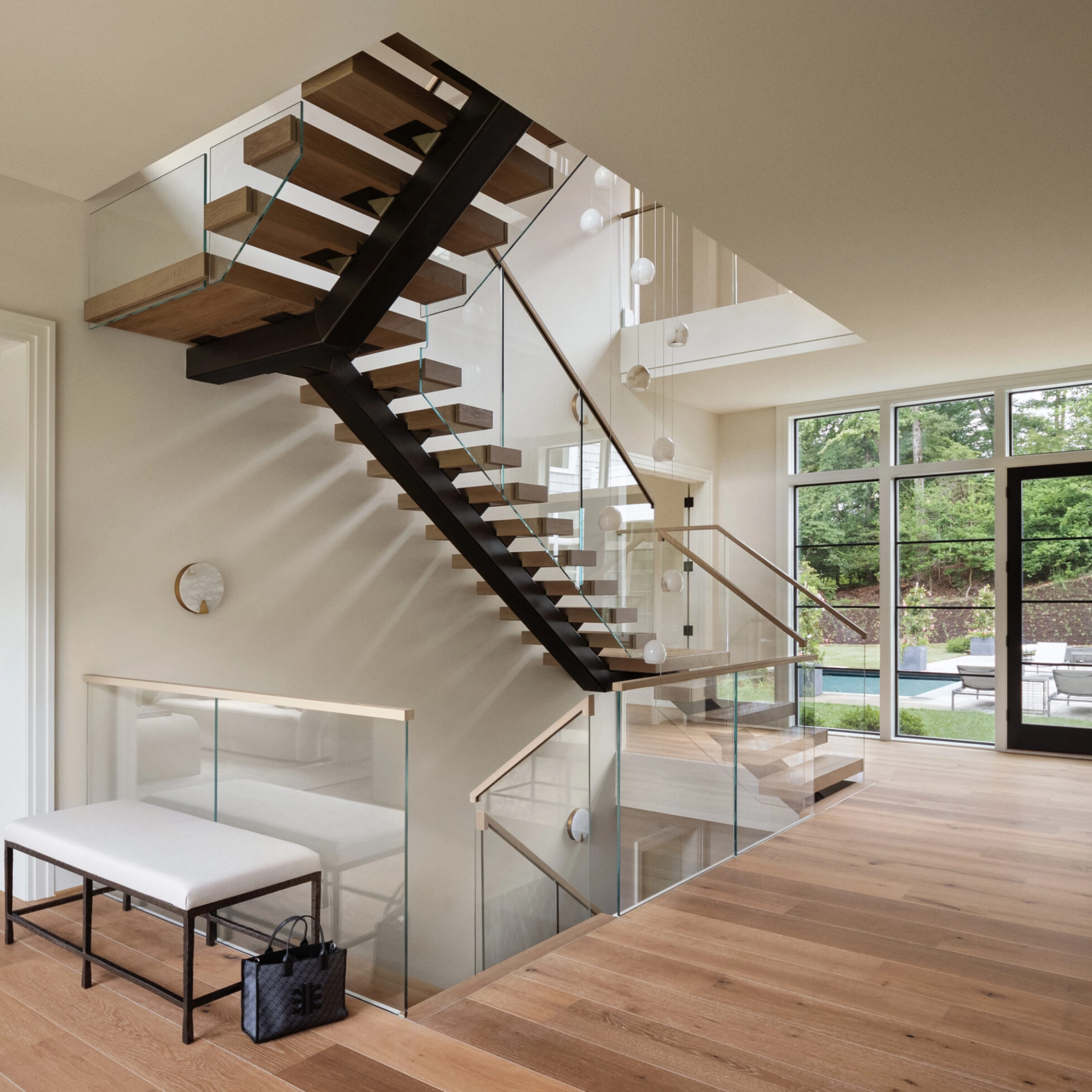 Vedera railing on a FLIGHT Mono stair system