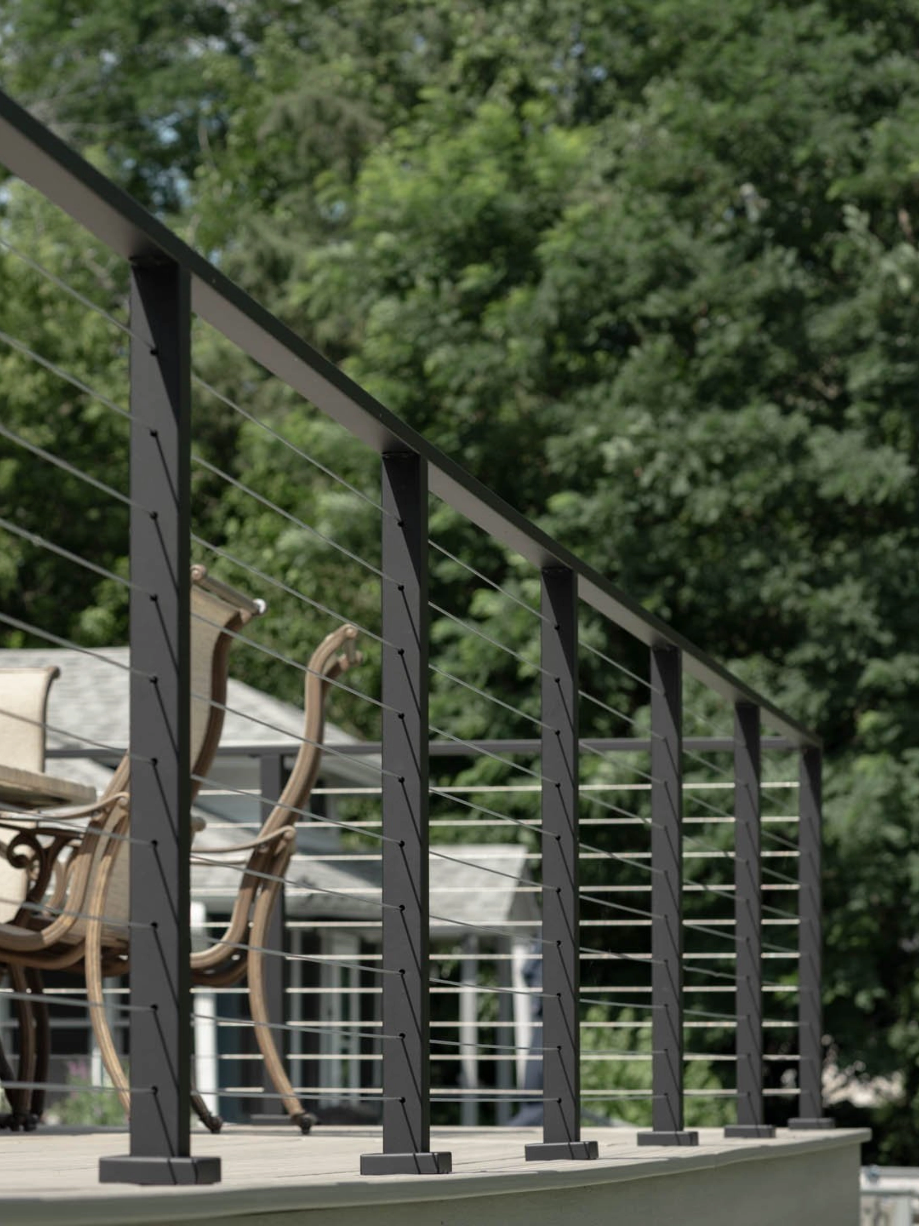Express Cable Railing on an outdoor deck.