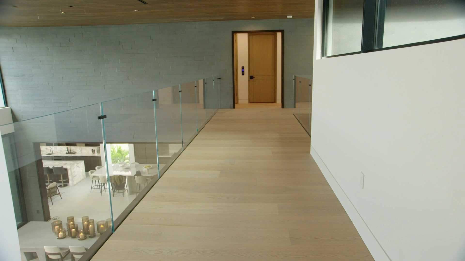 Recessed Base Rail Glass Railing